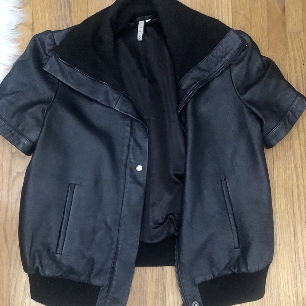 IRO Short Sleeve Leather Jacket - Real Leather